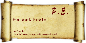 Possert Ervin névjegykártya